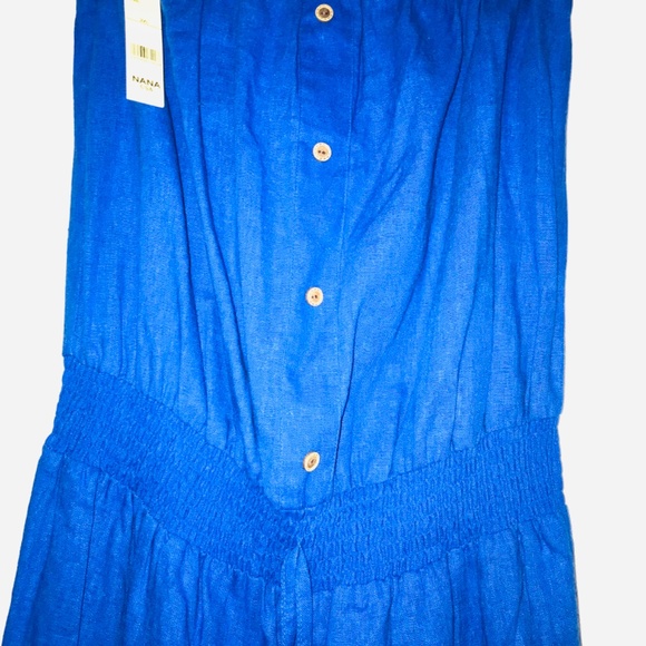 NWT- Nana USA Royal Blue Summer Pantsuit/Jumpsuit w/Rouching/Halter Top Sz: 2XL - Picture 2 of 11